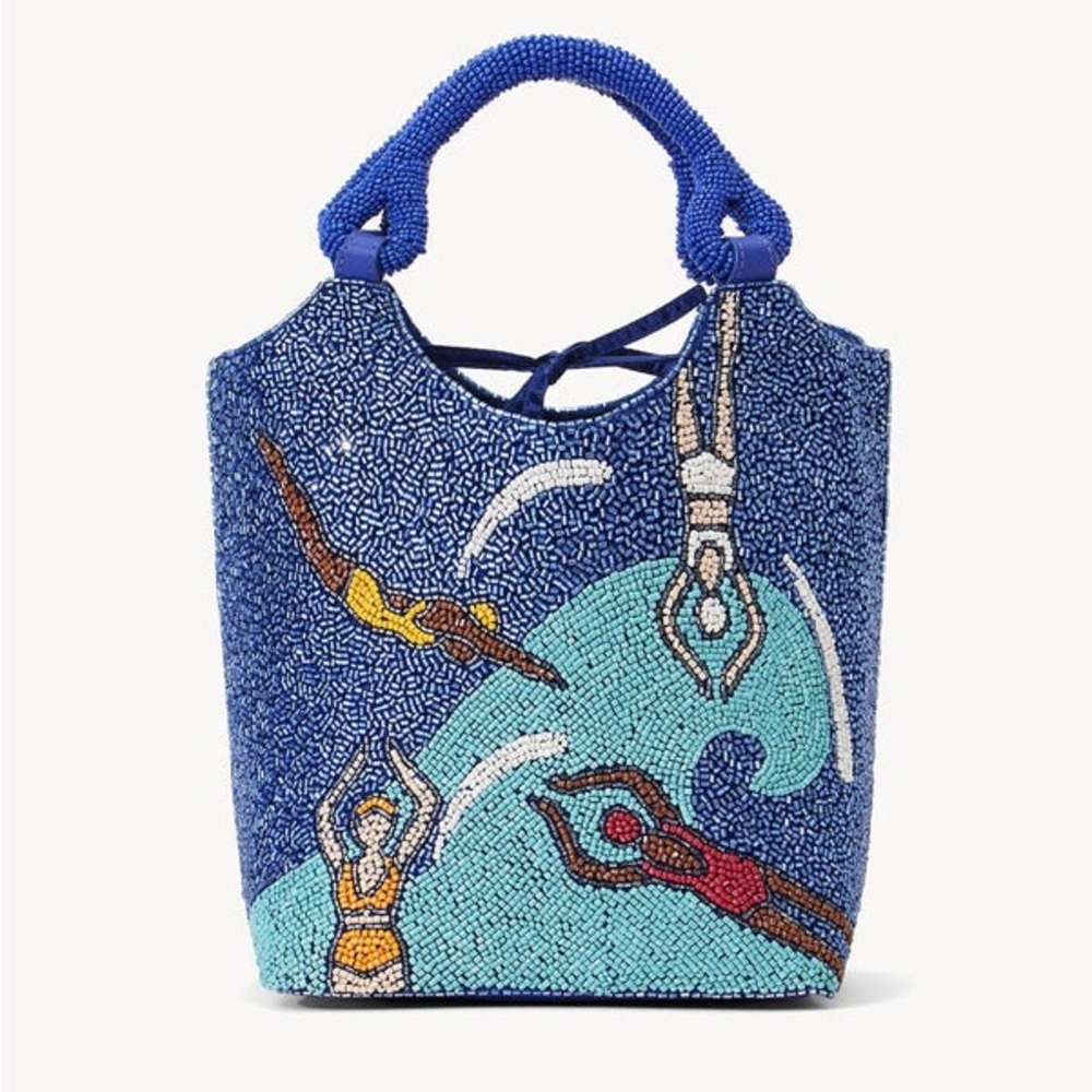 Staud Beaded Swimmers Cote Bucket Bag NWT